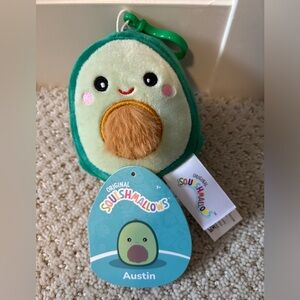 Squishmallow avocado Austin clip Bnwt
